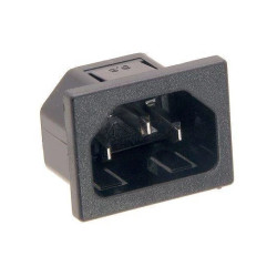 Gniazdo zasilania IEC męskie, zatrzaski