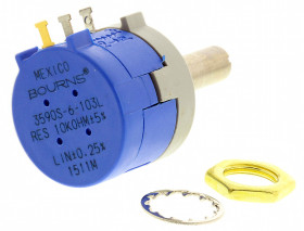 Potencjometr 10kΩ typ Obrotowy Bourns średnica wału 6 mm 2W długość wału 20.6mm średnica 22.22mm Montaż panelowy