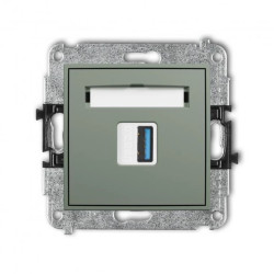 ICON Mechamizm gniazda pojedynczego USB A-A 3.0 szałwiowy 61IGUSB-5