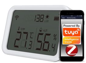 Czujnik temperatury i wilgotności oraz natężenia światła z wyświetlaczem LCD ZigBee TUYA