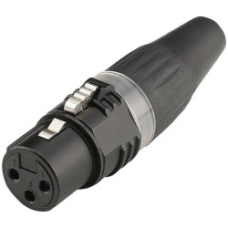 Hicon HI-X3DM-HD-B XLR Connector 3-Pin Sleeve Plug Black 1 Pc