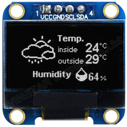 Winstar WEA012864DWPP3N00003 OLED COG 128X64 white 0.96&quot;on PCB I2C