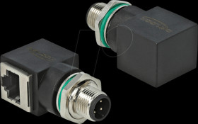 66313 Network Adapter M12 4 pin D-coded male to RJ45 jack