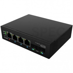 Switch PoE przemysłowy 4x port RJ45 (PoE++ Gigabit Ethernet) + 2x port Uplink SFP przełącznik niezarządzalny LANBERG