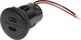 Zasilanie Podwójne gniazdo USB-C PD/QC EV bez diody LED maks. 2x 30 W ProCar Power USB-C Doppelsteckdose PD/QC EV ohne L