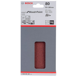 Bosch 2608605304 Sanding Sheet (10) Hook &amp; Loop 80 Grit 93 x 186mm