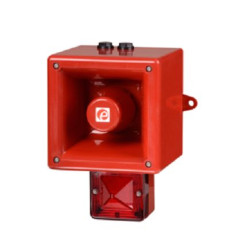 Sygnalizator akustyczny z lampą sygnalizacyjną 24 V Pomarańczowy V DC IP66 Montaż ścienny 120dB