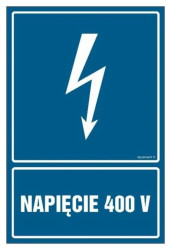ZNAK - HG022 Napiecie 400 V 7,5 x 10 cm FN - Folia samoprzylepna