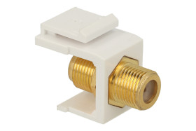 Adapter gniazdo / gniazdo; Keystone; 2902-2; F; na przewód; zatrzaskowe; proste; biały; RoHS