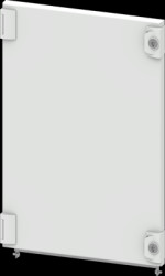 Compartment door, rectangular, sheet steel, (W x H x D) 400 x 600 x 25 mm, light gray, for built-in installation devices, 8PQ206