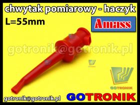 Chwytak pomiarowy haczyk L=55mm czerwony