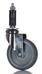 Koło samonastawne średnica kabla 100mm Trzpień rozporowy RS PRO 60kg wysokość całkowita 127mm