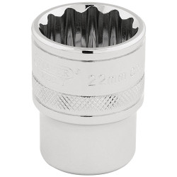Draper Expert 33368 1/2&quot; Sq. Dr. Hi-Torq&#xAE; 12 Point Socket (22mm)
