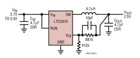 2.25MHz, 300mA Synchronous Step-Down Regulator in SC70