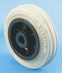 Kółko do wózka, Lite, Guma, Czarny, Szary, obc.: 110kg, śred.: 125mm, szer.: 37.5mm