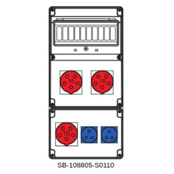 Rozdzielnica 3x5x16A 2x3x16A INA=32A IP54 SB-108805-S0110-54