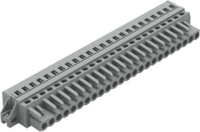 Socket header, 24 pole, pitch 5 mm, angled, gray, 231-124/027-000