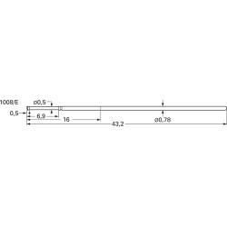 ICT spring contact with probe, waffle, Ø 0.9 mm, travel  6.4 mm, pitch 1.27 mm, L 4.32 mm, 1008/E-C-1.5N-AU-0.9 C