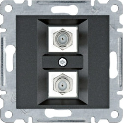 Lumina Złącze podwójne typu F czarny WL3263