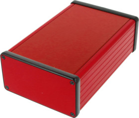 Aluminum enclosure, (L x W x H) 160 x 103 x 53 mm, red, IP54, 1455N1601RD