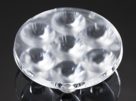 Soczewka LED 7-LEDowa 40 (Dia.) x 10.7mm, D 40mm, kąt widzenia 25°, do użytku z Cree XB-D, Cree XP-E, Cree XP-G,