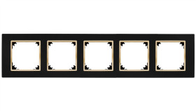 Vestra Ramka Pięciokrotna Ip20 Czarny/Złoty 3875-47