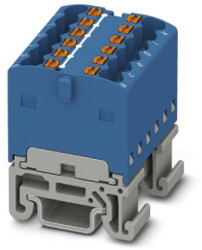 Distribution block, push-in connection, 0.14-2.5 mm², 12 pole, 17.5 A, 6 kV, blue, 3002922