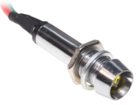 Metalowa kontrolka LED XD8 24V żółta + przewody
