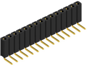 Socket header, 15 pole, pitch 2.54 mm, angled, 10026532