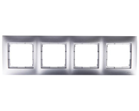 Simon 54 Premium Ramka poczwórna srebrny mat /do karton-gips/ DRK4/43