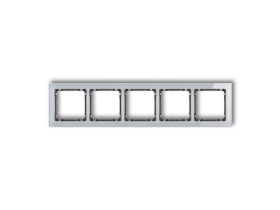 DECO Ramka 5 pięciokrotna uniwersalna - efekt szkła (ramka: szara: spód: grafitowy) szary 15-11-DRS-5 KARLIK