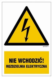 ZNAK - HA029 Linia wysokiego napięcia 60 x 75 cm BN - Płyta żółta 0,6mm