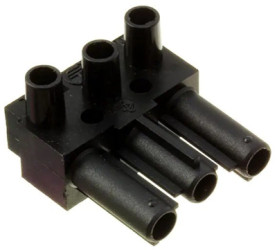 Plug, 3 pole, free-standing, screw connection, 0.5-2.5 mm², black, AC 166-1 ST/ 3 SW