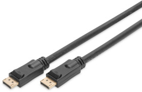 Connection cable, 10 m, black, DisplayPort 1.2 plug, straight to DisplayPort 1.2 plug, straight, AK-340105-100-S
