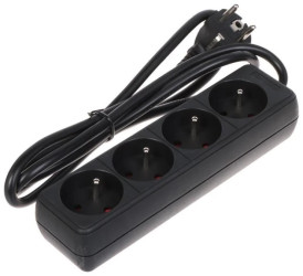Przedłużacz 4-gniazda PR-1.5M-4G/B 1.3m czarny