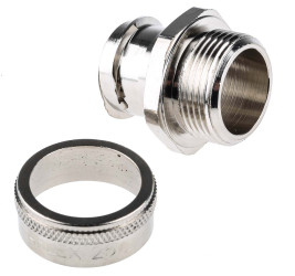 Łącznik do kanałów kablowych Adaptaflex gwint M25 25mm Złącze proste Mosiądz IP54 Srebrny