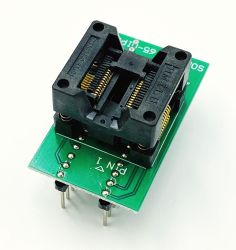 Adapter SSOP24 / TSSOP24 (R=0,65mm / W=250mils) -->DIL24 (R=2,54mm / W=300mils) Open Top ZIF