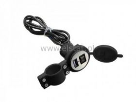 Ładowarka samoch. 1x USB dioda czerw.+ przeł. typ2