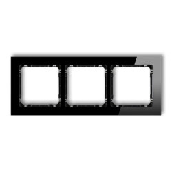 DECO Ramka potrójna - efekt szkła (ramka: czarna spód: czarny) czarny 12-12-DRS-3