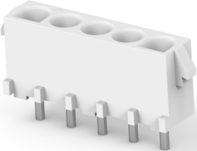 Socket header, 5 pole, pitch 6.35 mm, straight, white, 794283-1