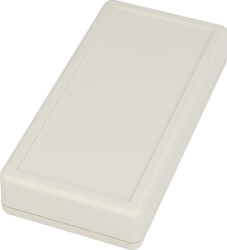ABS handheld enclosure, (L x W x H) 130 x 65 x 25 mm, light gray (RAL 7035), IP54, 1599BGYBAT