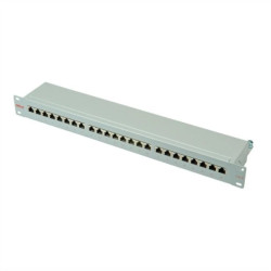 Patch panel ROLINE Cat.6 (Class E) 19, 24 porty, ekranowany, szary