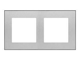 SIMON 55 Ramka 2 podwójna DUO aluminium podstawa czarna TRD2.149/143 KONTAKT SIMON