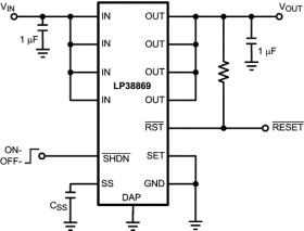 1-A, high-PSRR, ultra-low-dropout voltage regulator with enable