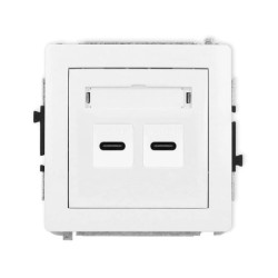 DECO Mechanizm ładowarki USB podwójnej 2xUSB C, 20W max., biały DCUSB-7