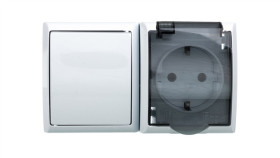 Fala Łącznik Hermetyczny Pojedynczy + Gniazdo Z/U Schuko Z Klapką...