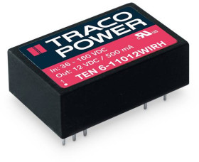TracoPower TEN 6-11013WIRH Przetwornica DC/DC, do PCB 110 V/DC 15 V/DC 400 mA 6 W Ilość wyjść: 1 x Content 1 szt.