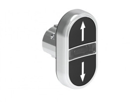 Metalowy przycisk fi22mm 2 klawiszowy samoczynny powrót 2 kryte, podświetlany Czarny-Czarny STRZAŁKA GÓRA/DÓŁ LPSBL7191