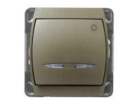 GAZELA Wyłącznik zwierny przycisk "światło" satyna ŁP-5JS/m/16/16 OSPEL