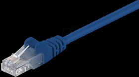 95554 1,5m Cat.5e U/UTP network cable, blue